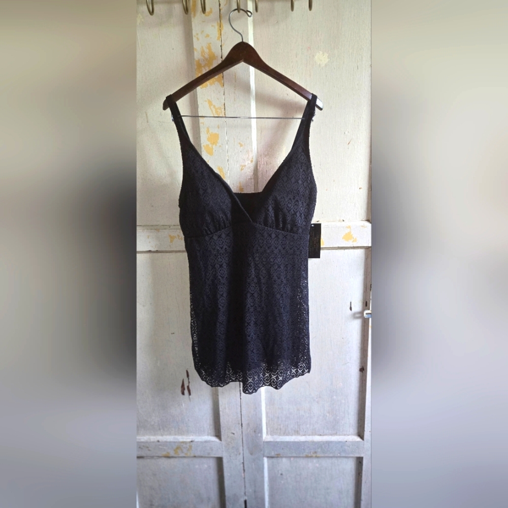 Black Lace Swim Dress